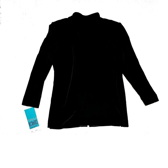 5/$15💥 R&M Richards Black Velvet Blazer Jacket Petite Karen Kwong - Picture 9 of 10